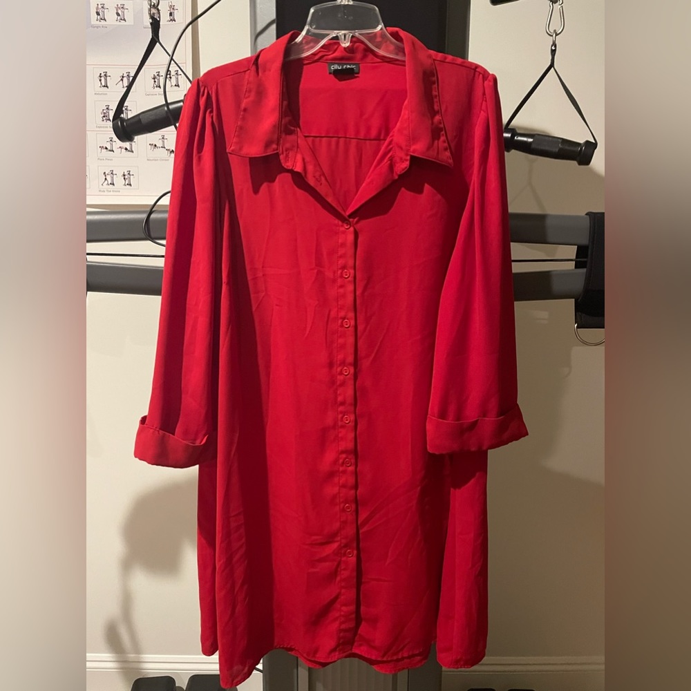 City Chic size 22 red tunic blouse